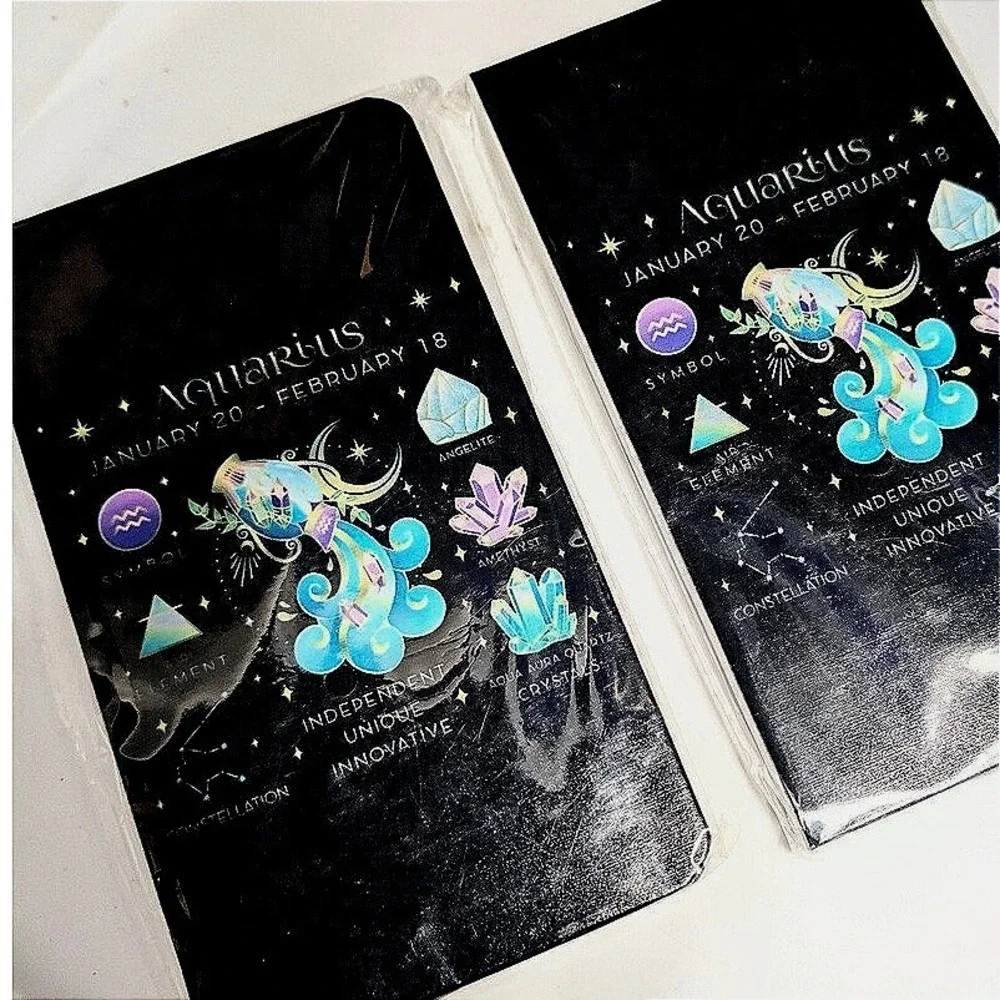 2 Aquarius Zodiac Constellation‎ Journal Notebook with Crystals Design